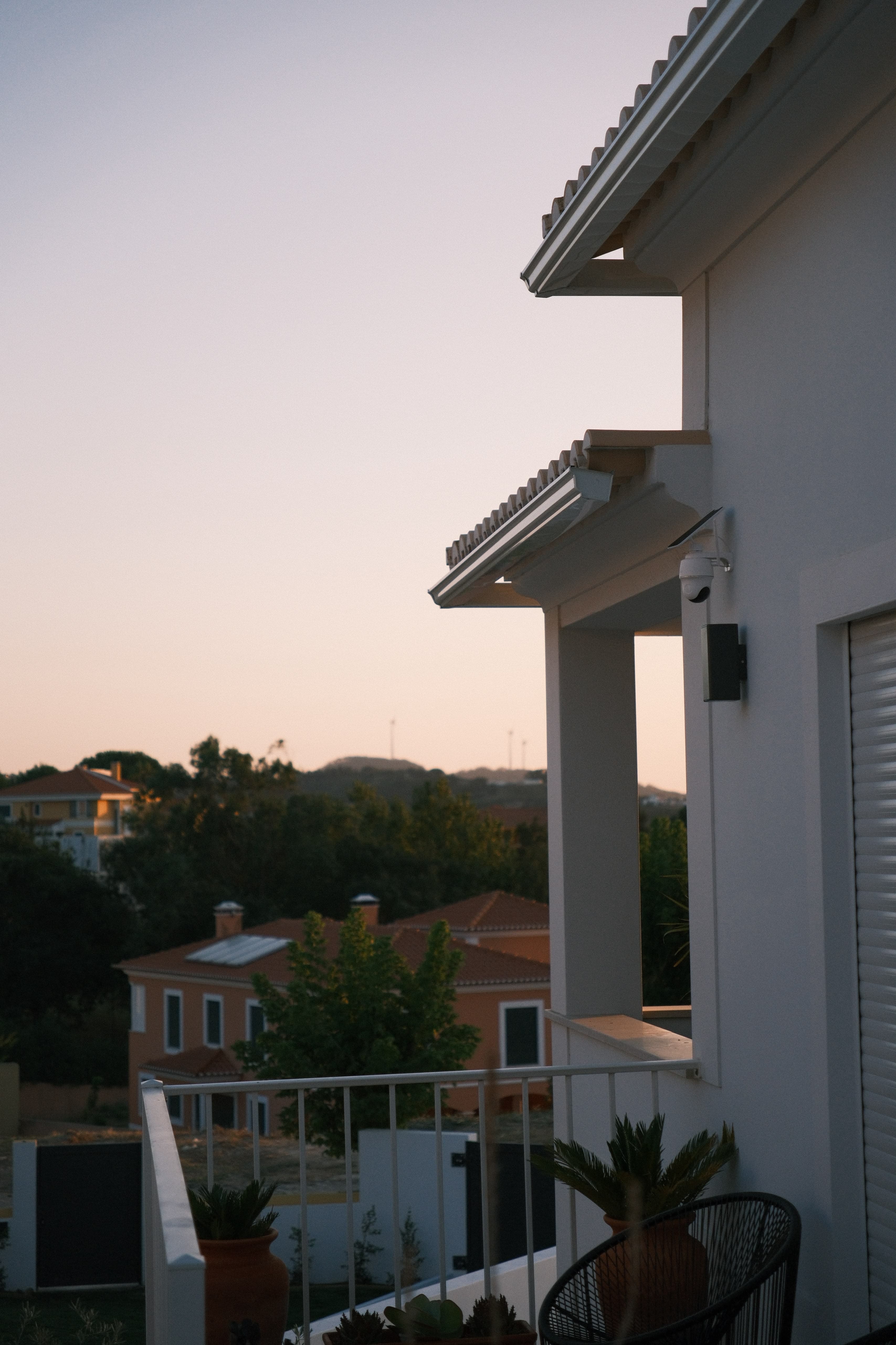Exterior camera on the house balcony
