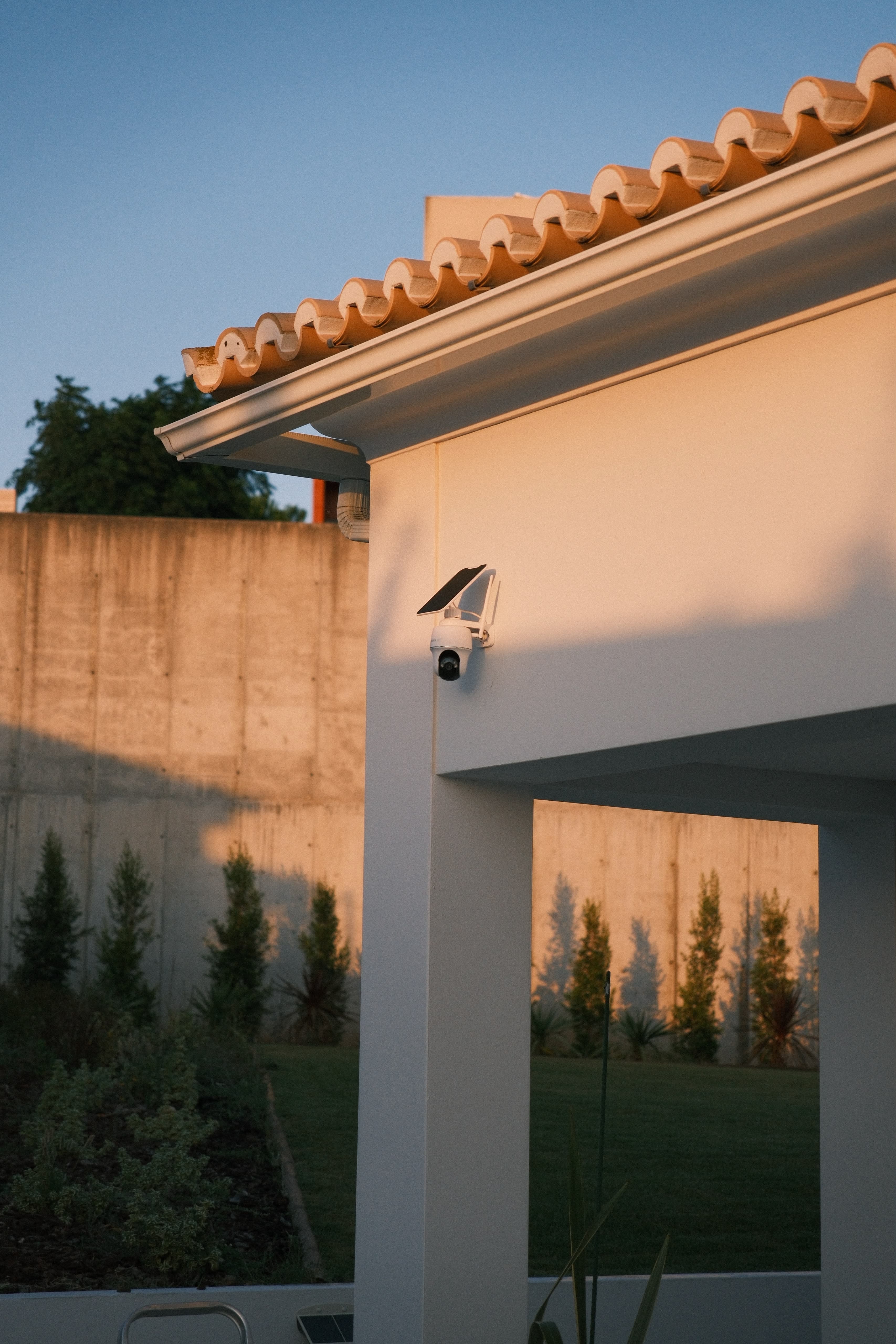 Exterior camera facing the garden area